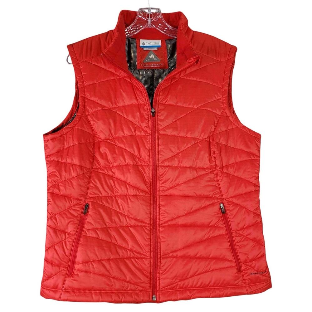 Columbia Quilted Puffer Vest Full Zip Omni Heat Red Sleeveless Women’s Size XL - Picture 2 of 8